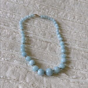 Ross Simon 16” Aquamarine Beaded Necklace with 14k Gold spacer beads and clasp